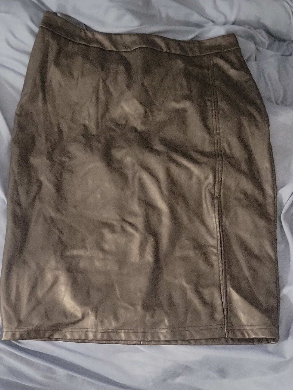 Ashley Stewart Faux Leather Pencil Skirt - Black